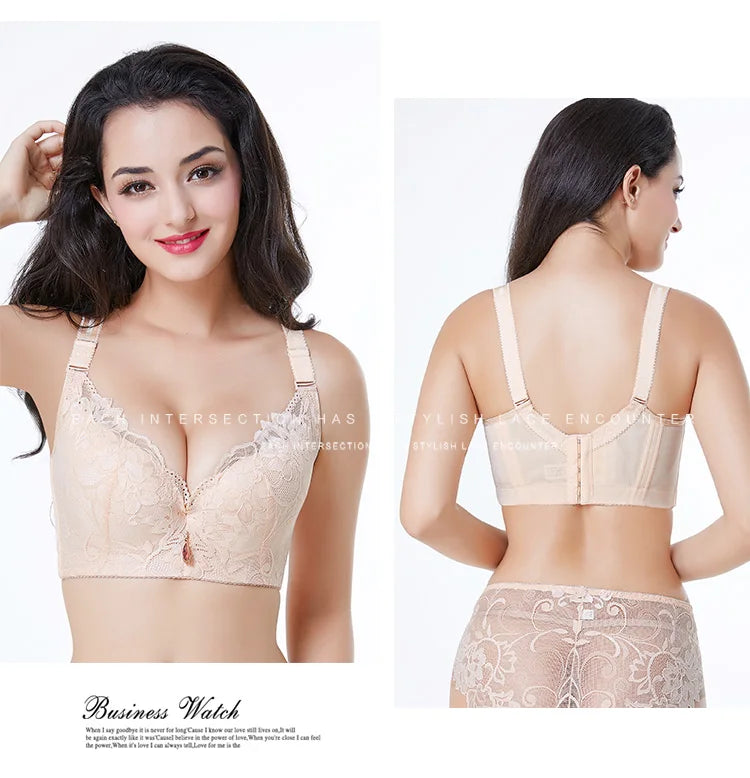 Sexy Women Bra Plus Size C D E Cup Push Up Bra Brassiere Side Adjustment Underwear Push Up Bra 75 80 85 90 95 100 105 110 115CDE