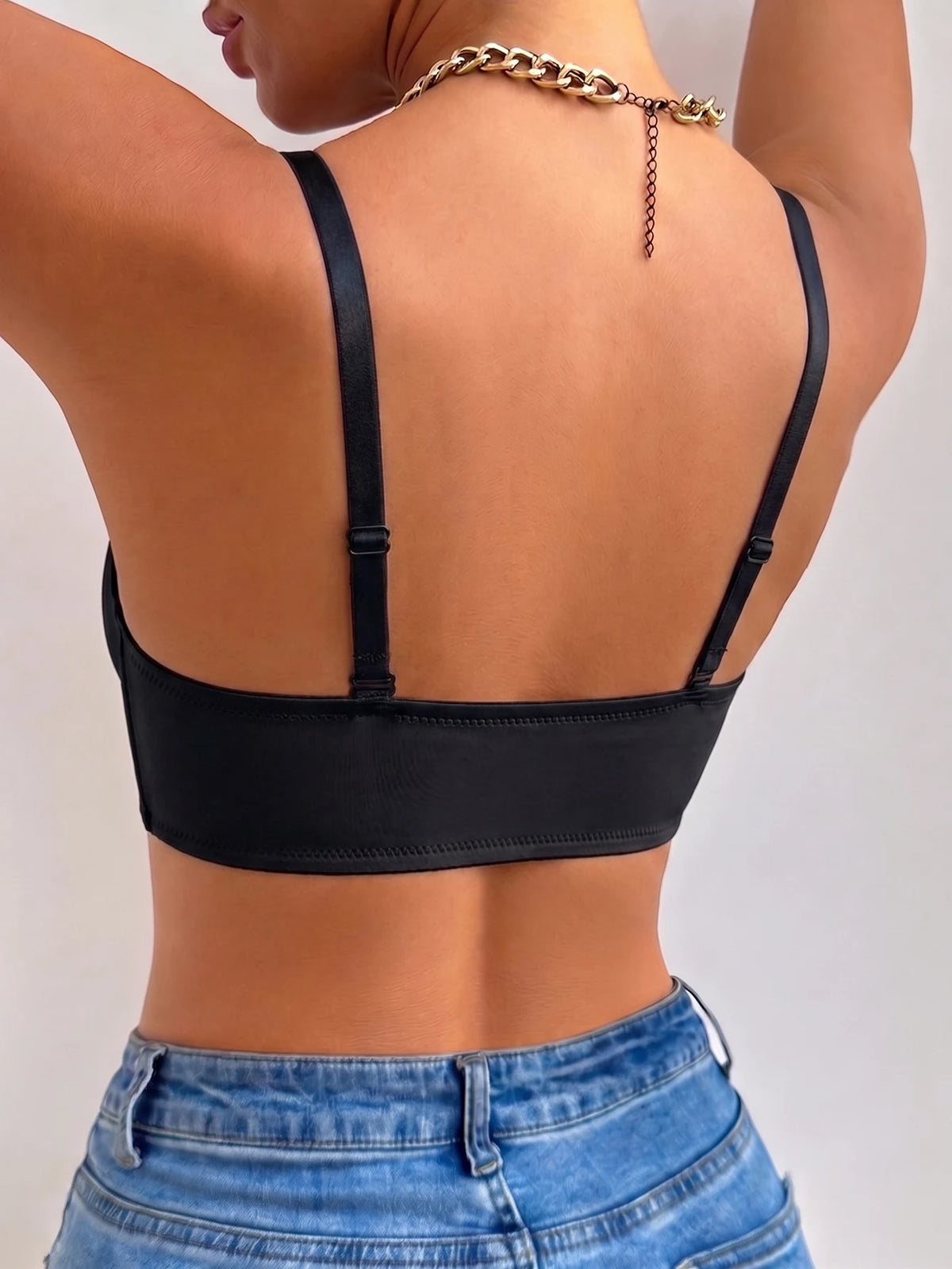 Solid Women Push Up Bra Front Closure Invisible Anti-slip Particles Side Collect Fat Comfortable Brassiere