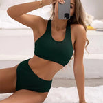 Criss Cross High Waist Bikinis 2024 Women Sexy Black Swimsuit Push Up Swimwear Female Bathing Suit Swimming Summer Beachwear