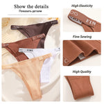 5PCS Women Cotton Maillard Brazilian Sexy Panties Breathable Low Waist Female Underwear Soft Solid Color Intimates High Elastic