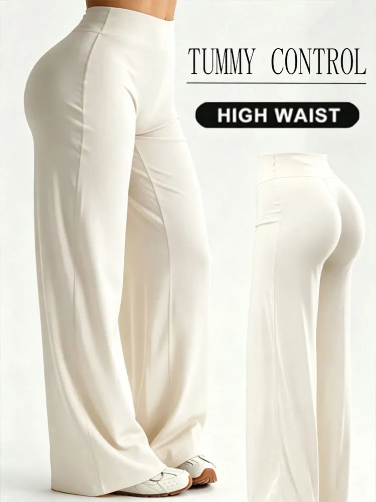 High Waist Straight Leg Workout Pants Naked Skin Friendly Hip Lifting Casual Sports Legging Training Body Shaping Fitness Bottom