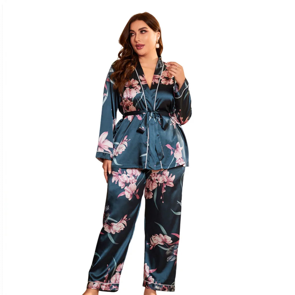 Large size summerwomen's bathrobes sexy dressing gown home clothes can be worn outside the ice silk nightgown