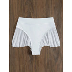 New Sexy Ruffled Mini MIcro Thong Bikini Bottom Swim Brief Women Swimwear Female Bather Brazilian Tanga Panties Underwear V4267
