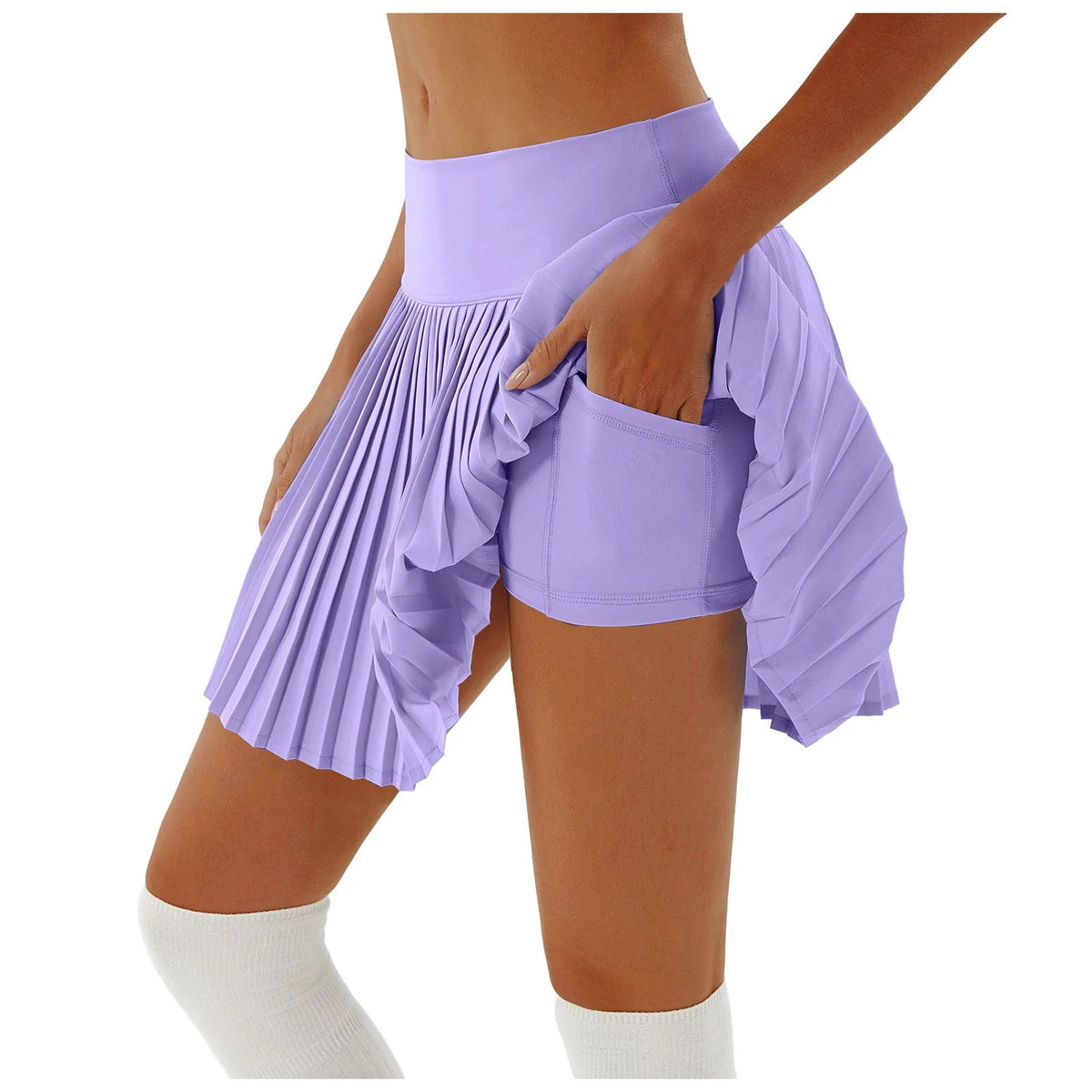 Women's Pleated Skirt Yoga High Waist Anti-Slip Tennis Skirt Double Layer Non-Slip Solid Colour Badminton Golf Short Skirts 2025