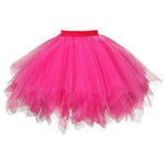 Women Skirt A-line Big Swing Multi-layered Candy Color High Elastic Waist Fluffy Gauze Dancing Performance Short Pleated Skirt