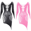 1 Piece Beach Cover Up without Bikini Summer's Hottest Mesh Swimsuit Women Summer Pool Swimwear Long Sleeves Hollow Out Dress