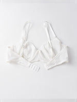 New Style Lingerie for Women with Large Busts, Ultra-Thin Sexy Striped Bra, Side Breast Reduction, Anti-Sagging, Adjustable Bra Set