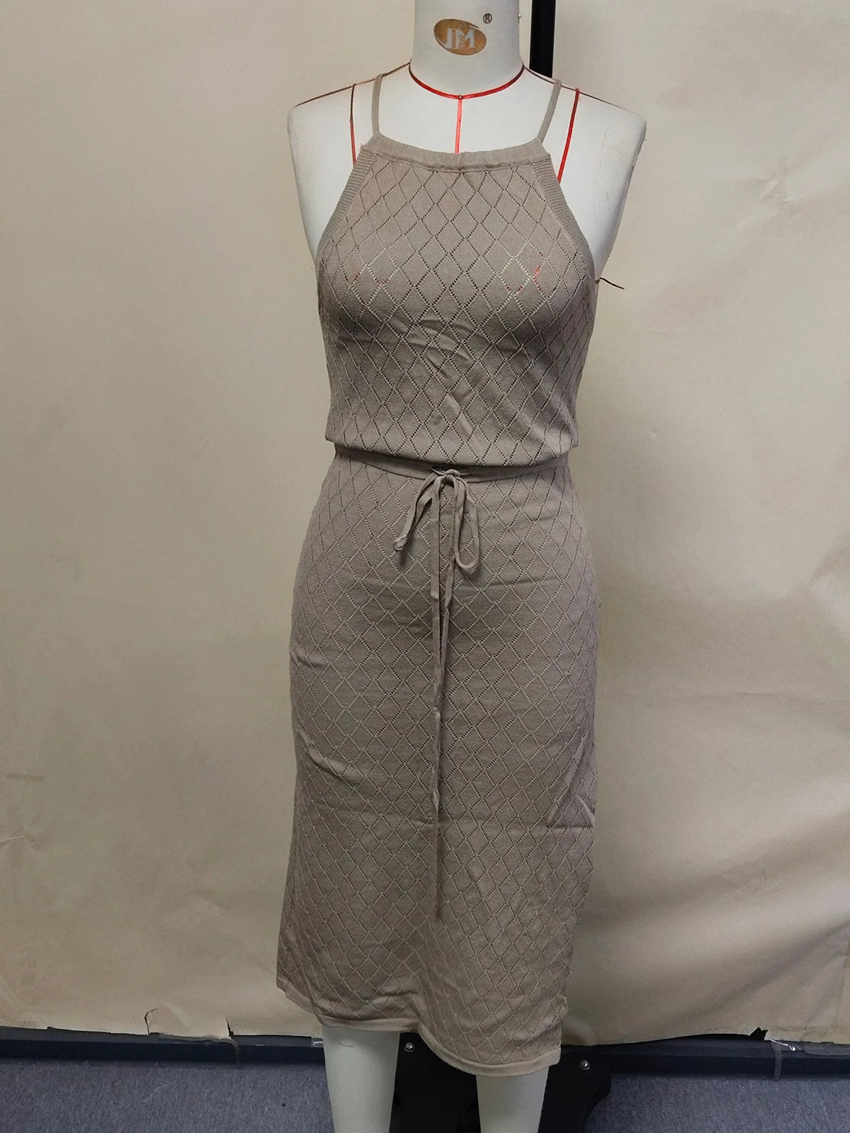 Halter Backless High Leg Cut Crochet Knitted Tunic Beach Cover Up Cover-ups Beach Dress Beach Wear Beachwear Female Women V5753