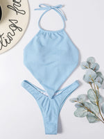 light blue Halter Bandana Bikinis Sets micro Thong sexy Swimsuit Women Swimwear Backless high cut Bathing Suit Bikini 2026 Mujer