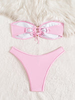 Shiny Sequin Bandeau Bikini Set 2026 Women Sexy Gold Front Circle Push Up Micro Swimsuit Bathing Suit Thong Swimwear Biquini