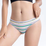 3Pcs/Set Cotton Panties For Women Colorful Striped Underwear Low Waist Briefs Breathable Underpants Female Sexy Lingerie M-XXL