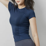 Women Yoga Top Seamless Sport T-shirt Sexy Fitness Clothes Short Sleeve Yoga Shirt Gym Top Running Active Wear Sport Top Female