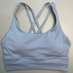 Solid Color Women Fitness Yoga Bra Top Soft Tight Comprehensive Training Jogging Gym Sports Underwear Cross Back With Chest Pad