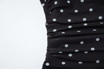 FDYOUI Chic Square Collar Black T-shirts Women's Summer Short Sleeve Polka Dot T Shirt 2026 Girls Clothes Slim Ruched Crop Top