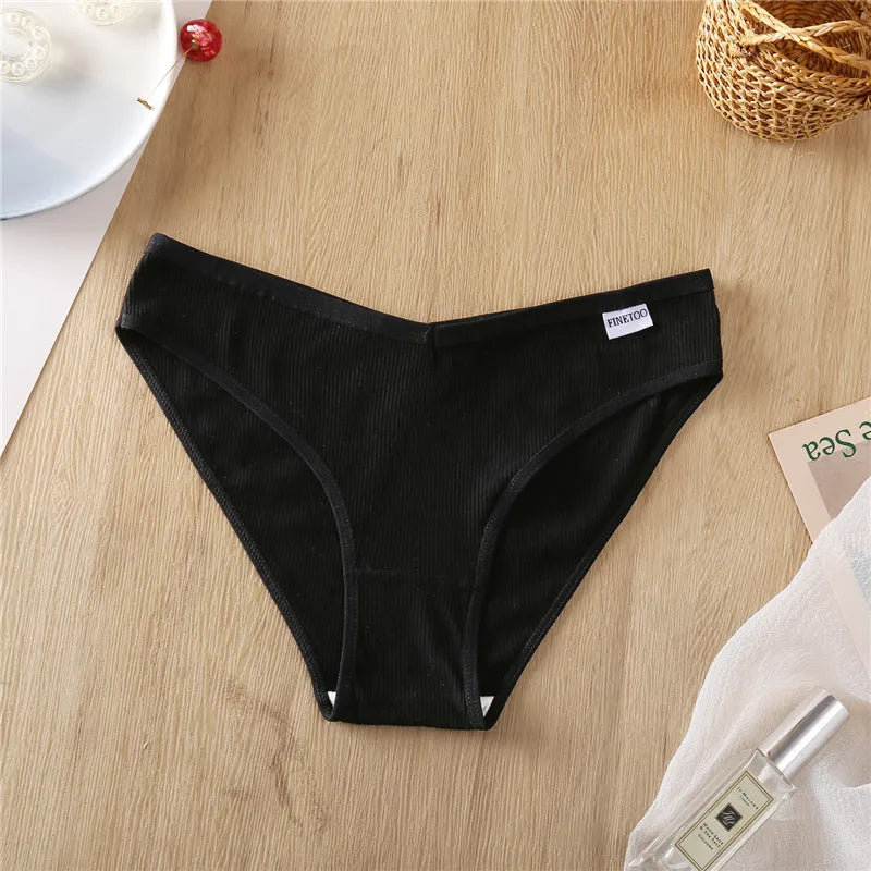 5Pcs Women Cotton Panties V-Belt Ladies Soft Female Sexy M-4XL Low-Rise Panties Bikini Underwear Comfortable Lingerie 2024