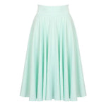 Women Skirt Elastic High Waist A-Line Style Skirt Solid Color Large Hem Skater Skirt Bohemia Style Skirts Women's skirt