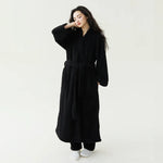 Fall Winter Unisex Couple Maxi Long Bathrobe Thick Soft Coral Velvet Beauty Flannel Warm Morning Robe for Men Women Loungewear