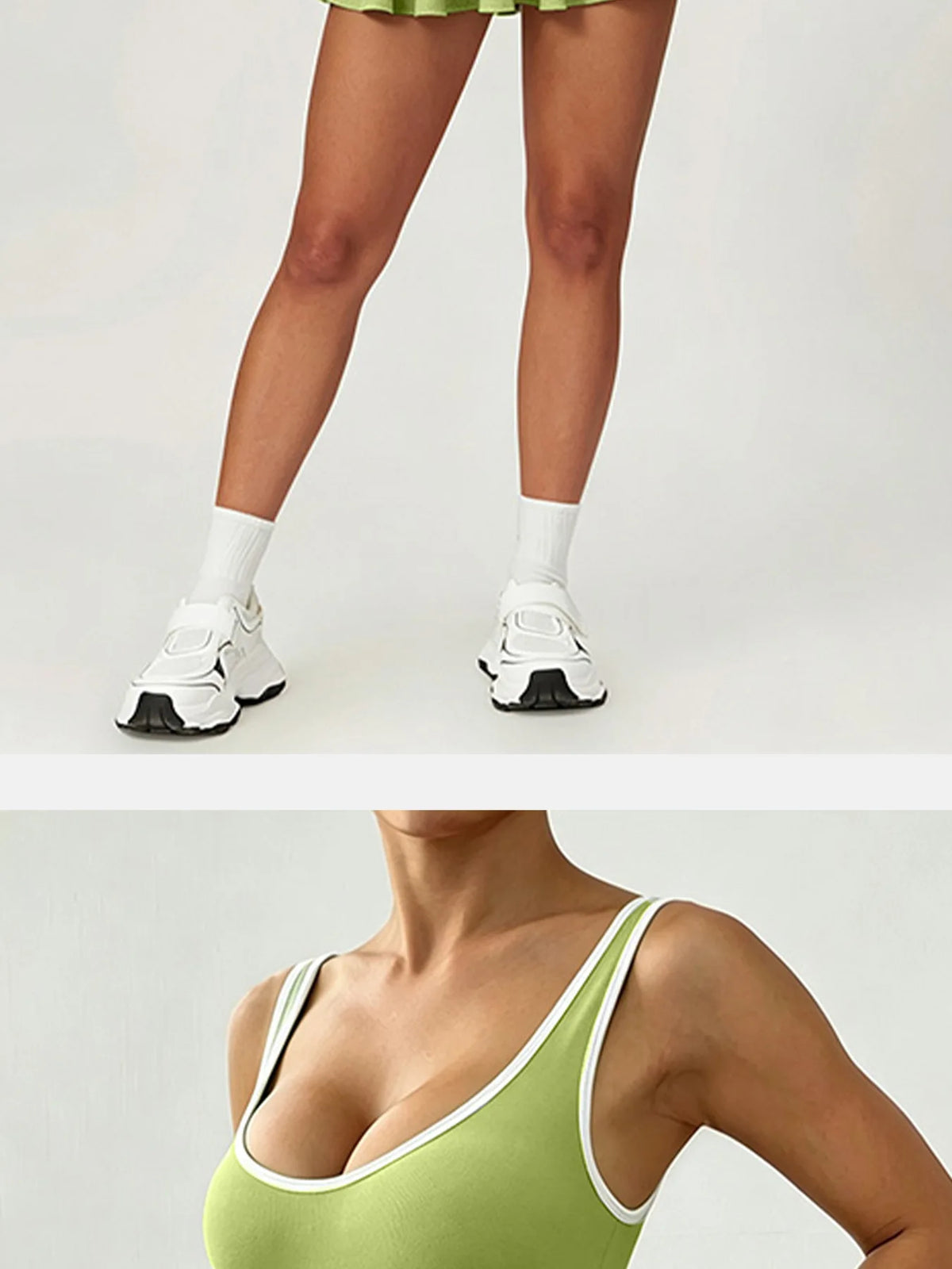 Naked Breathable Tennis Dresses with Built-in Pocket Shorts Women Color Contrast Hollow Out Backless Sports Golf Pleate Dress