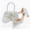 Doershow African fashion Italian Shoes And Bag Sets For Evening Party With Stones SILVER Italian Handbags Match Bags! HGO1-1