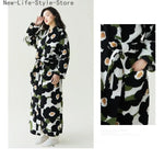 Women New Autumn Winter Thickened Anti-Static Coral Fleece Beauty Velvet Extra Long Bathrobe Sleep Loungewear Robe
