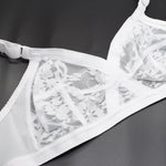 Plus Size Bralette Womens Bra Lace Wireless Perspective Minimizer Sexy Lingerie BH Tops Female Underwear Full Cup B C D E F
