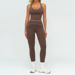 2PCS Yoga Set Gym Clothes Outdoor Sports Outfits Women Tracksuit Gym Fitness Suits Workout Long Sleeved Flared Pants Sportswear