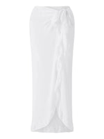 Women Chiffon Bikini Cover-ups See Through Ruffle Beach Long Skirts Summer Holiday Beach Sun Protection Shawl