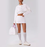 Spring Summer Button-Up Long-Sleeved Sports Jacket Outdoor Front Button Fitness Yoga Workout Coat Gym ActiveWear Top