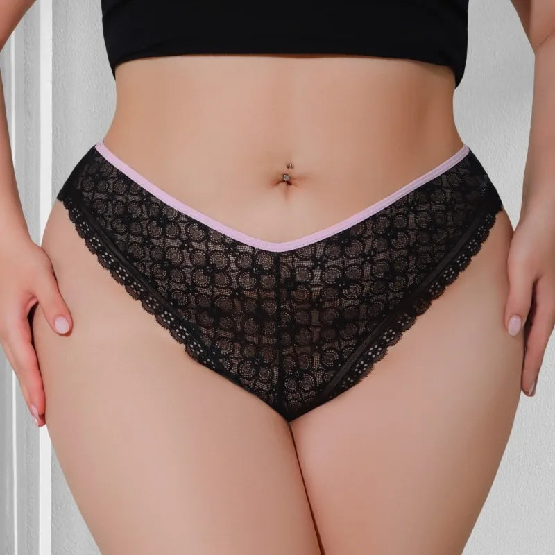 1pcs Plus Size 1XL-4XL Sexy Women's Panties Floral Sexy Lingerie Breathable Comfortable Female Underpants Fashion Lady Briefs