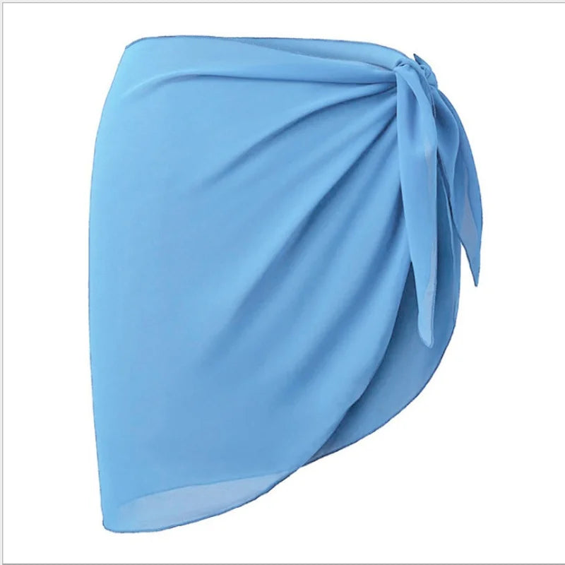Women Chiffon Swimwear Cover Up Wraps Pareo Scarf Bikini Cover-Ups Wrap Beach Sexy Skirts See-Through Scarf Cover Up Dress