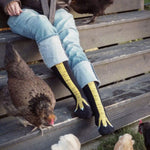 Women Thigh High Stockings Chicken Feet Print Long Socks Over Knee Socks Funny Novelty Socks Cartoon Animal Paws Stockings