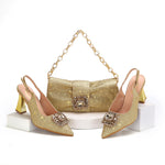 Doershow hot selling Shoes and Bags To Match Set Italy Party Pumps Italian Matching Shoe and Bag Set for Party! 1-10