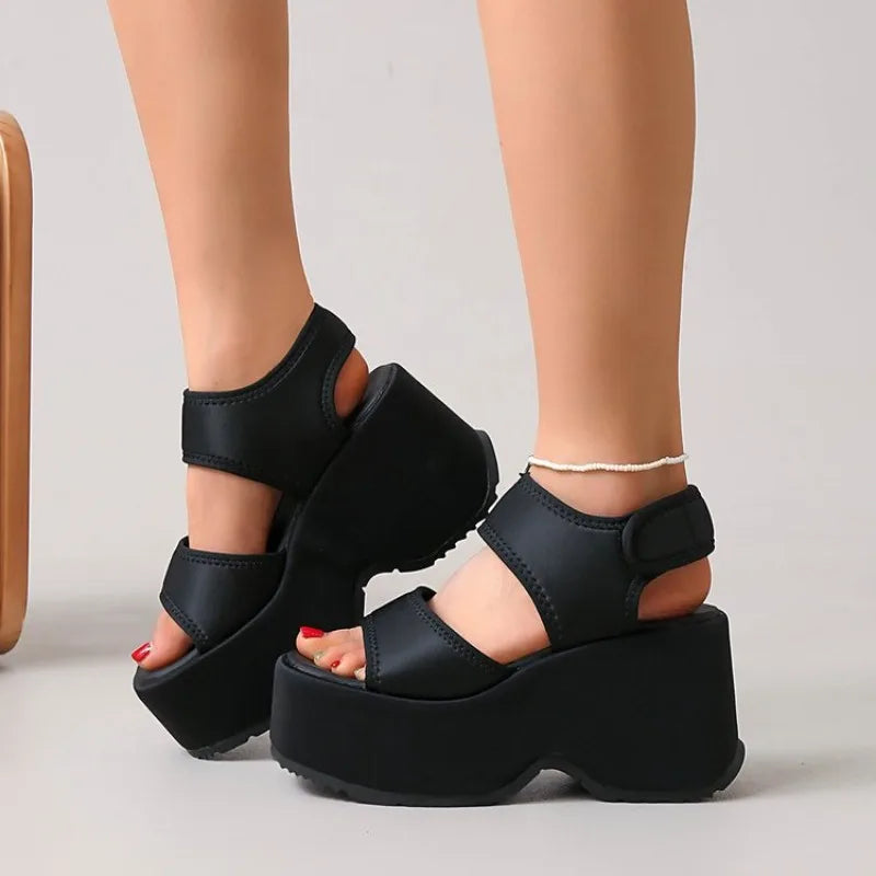 2026 Women's Wedge Heels Slides Height IncreasdHigh Heels Casual Woman Beach Sandals