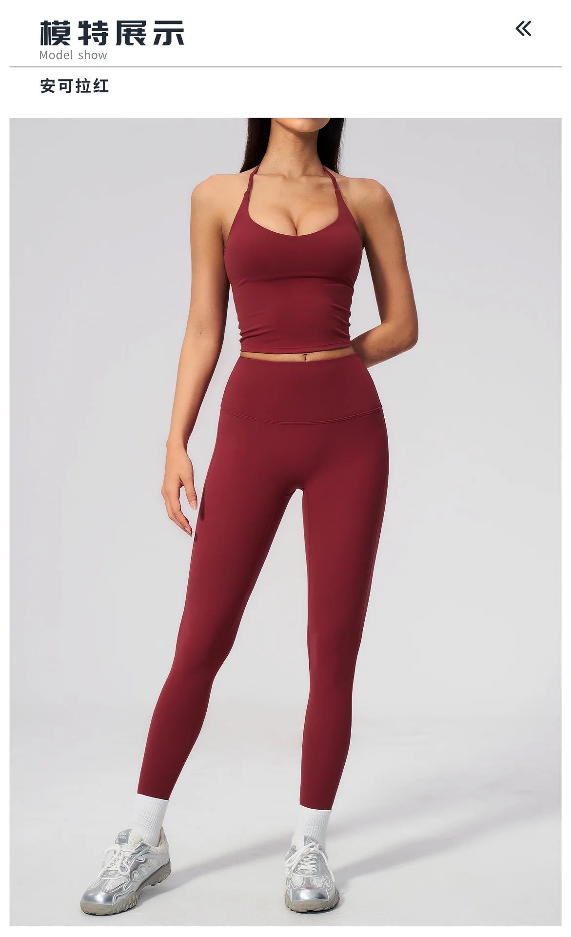 Women Tracksuit 2PCS Seamless Yoga Sets Hanging V Neck Slim Sports Tank Top Fitness Outfits Gym Running High Waist Leggings Suit