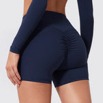 Hearuisavy Summer Elastic Scrunch Yoga Shorts Push Up Gym Leggings Cycling Workout Short Women Quick-Dry High Waist Sports Pants