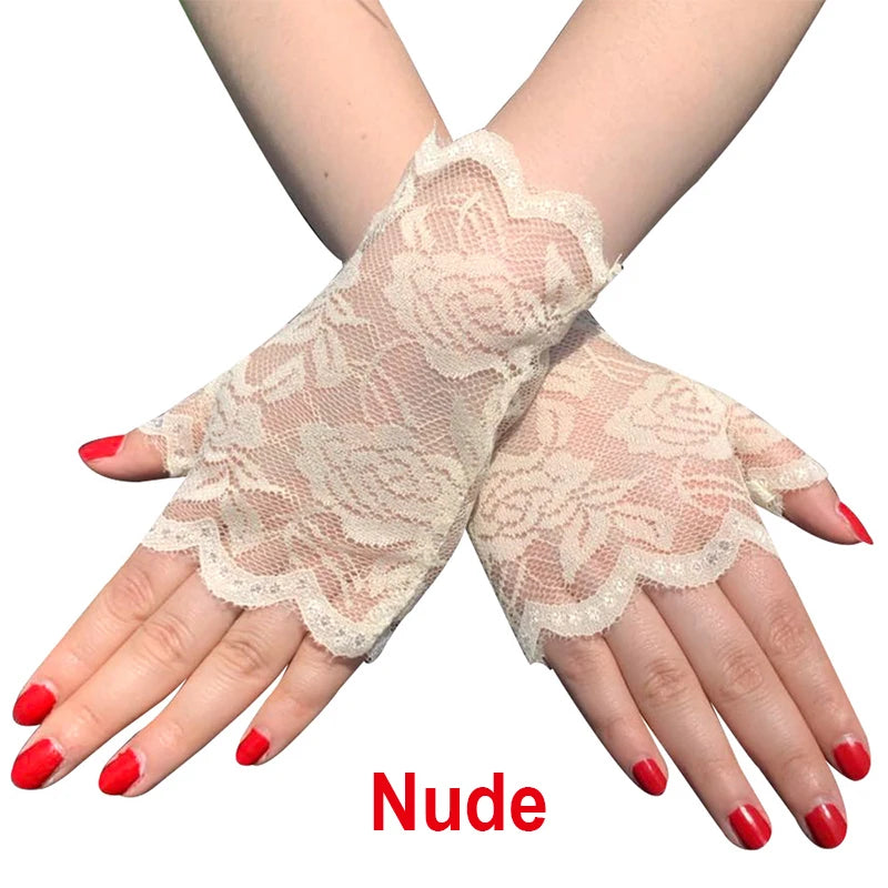 Summer Driving Sunscreen Lace Gloves Women Sailor Dance Gloves Long Fingerless Ladies Sexy Fishnet Gloves Mesh Mitten Handschoen