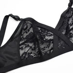Plus Size Bralette Womens Bra Lace Wireless Perspective Minimizer Sexy Lingerie BH Tops Female Underwear Full Cup B C D E F