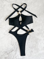 Shiny Blue Snakeskin Print One Piece Swimsuit Women 2026 Sexy Hollow Out Backless Metal Cross Bathing Suit Swimwear Monokini