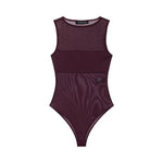 Women's Patchwork Silk Mesh Jumpsuit WHEF