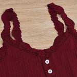 Comfortable 3-Piece Women's Pajamas Set with Lace Splicing