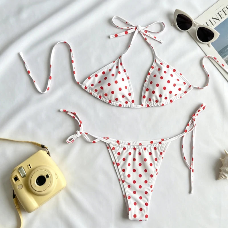 2026 Sexy Bikinis Micro Thongs Swimsuit Women Bathing Suit Rings Biquini Bandage Beachwear Print Swimwear Brazilian Bikini Sets