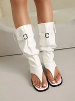 2025 Brand Plus Size 48 Trendy Denim Blue Gladiator Sandals Women Chic Black Chunky HeelsFashion Comfy Walk Summer Boot Shoes