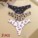 3Pcs Women G-string Seamless Sweet Fruit Thongs Low-waist Panties Ladies Soft Cute Thongs Female S-XL T-Back Panties Underwear