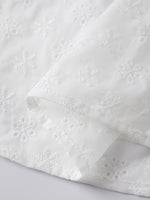 2026 Summer Women's Floral Eyelet White Cami Dress Sleeveless Square Neck A-line Dress Beach Bohemian Retro Sundress