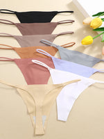 6PCS/SET Seamless Thong Women Thin Strap Low Waist High Flexibility Panties Sexy Ladies Briefs Comfortable Multicolor Underwear