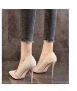 High Heels Women withSpring and Autumn Pointy Women's Shoes Dress Wedding Shoes Temperament Banquet Single Shoes