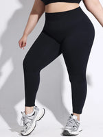 STOUREG Women's Plus Size Seamless Yoga Pants High Support Fitness Workout Pants High Waist Running Sports Cycling Pants