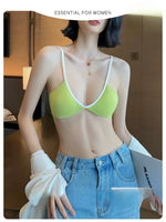 MOYISU Lingerie Women Thin Summer French Small Breasts Sexy Deep U Shell Cup Spice Girl Fashion No Trace No Underwire Bra Bra