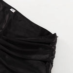 FDYOUI Sexy Flare Sleeve Super-short Zipper Tops+Pleated Skirts 2 Piece Set Women Patchwork Black Ball Gown Evening Party Dress