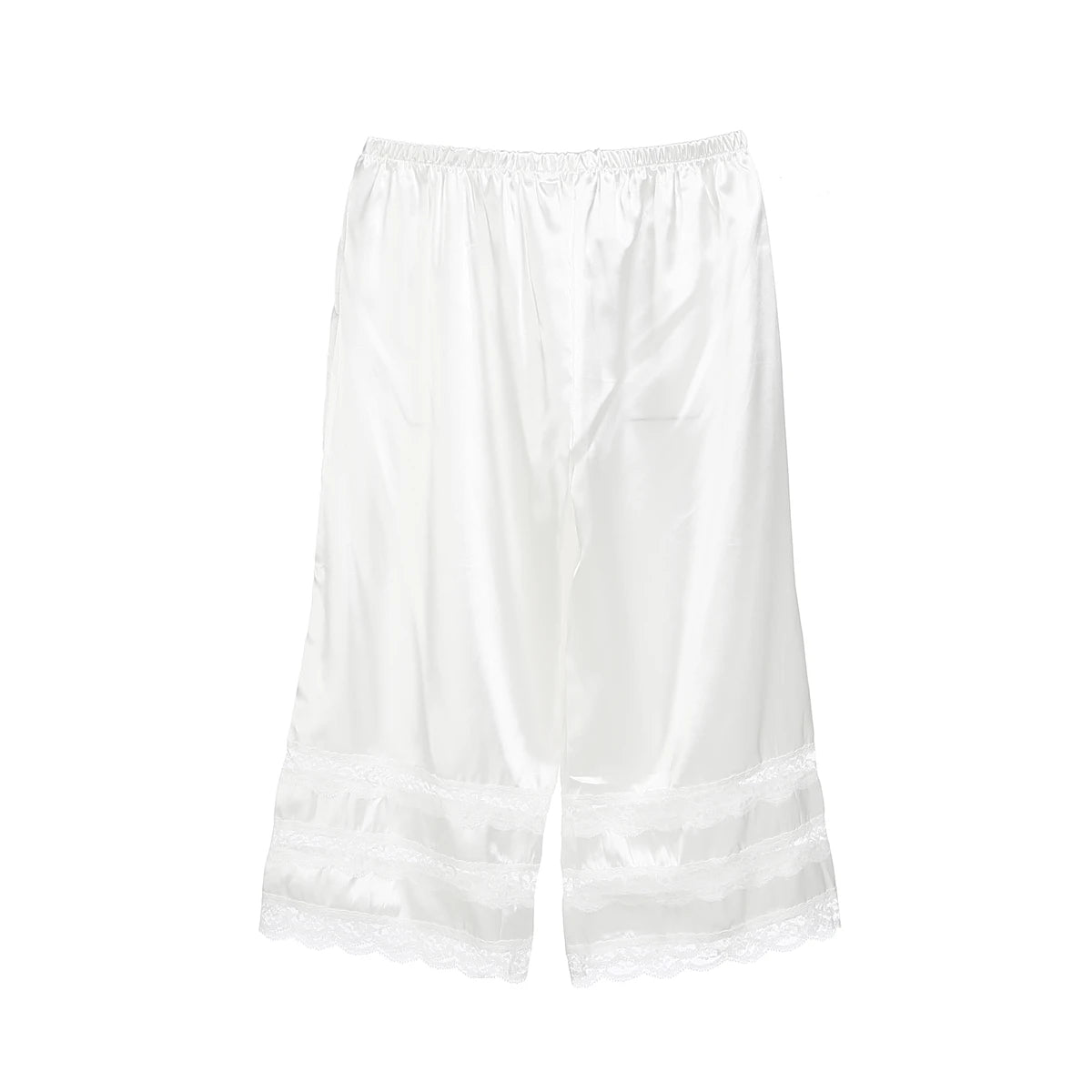 Women’s Pajama Pants Lace Trim Loose High Waist Sleepwear Bottoms Elastic Waist Band Nightwear Trousers